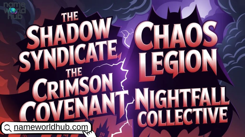 Supervillain Team Names