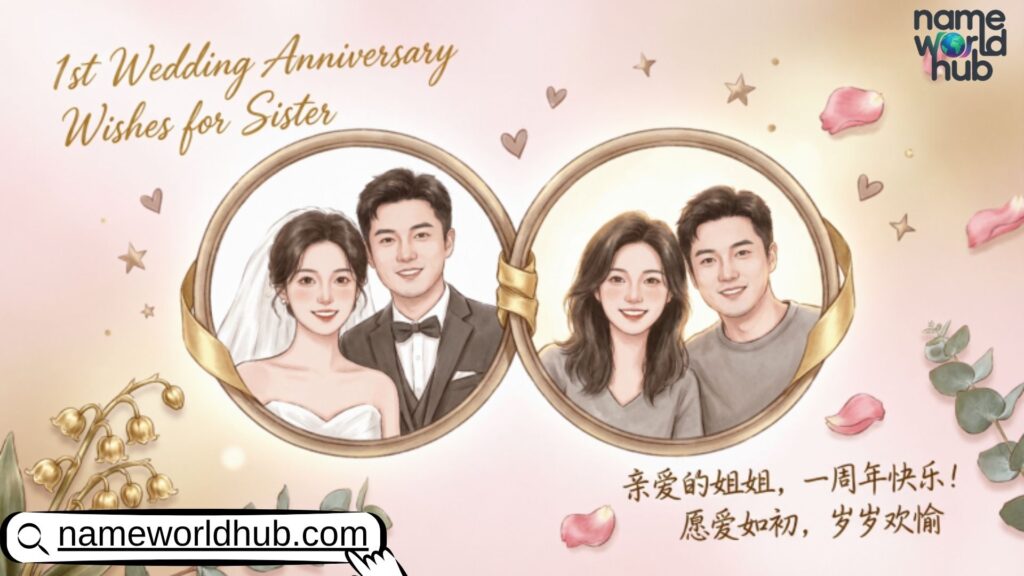 1st Wedding Anniversary Wishes for Sister
