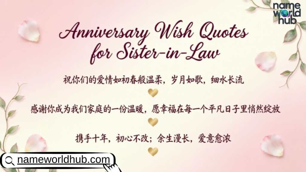 Anniversary Wish Quotes for Sister in Law