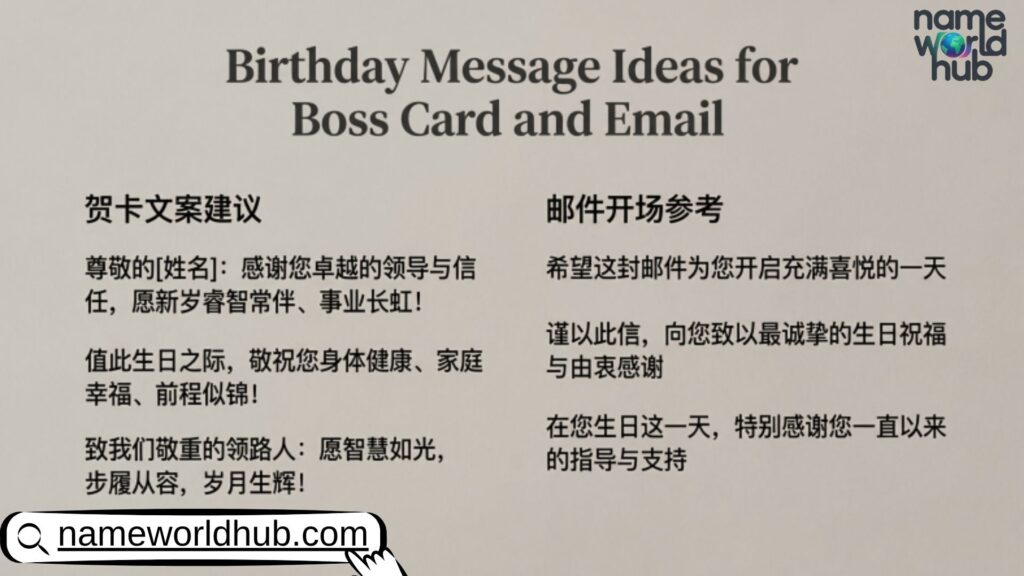 Birthday Message Ideas for Boss Card and Email
