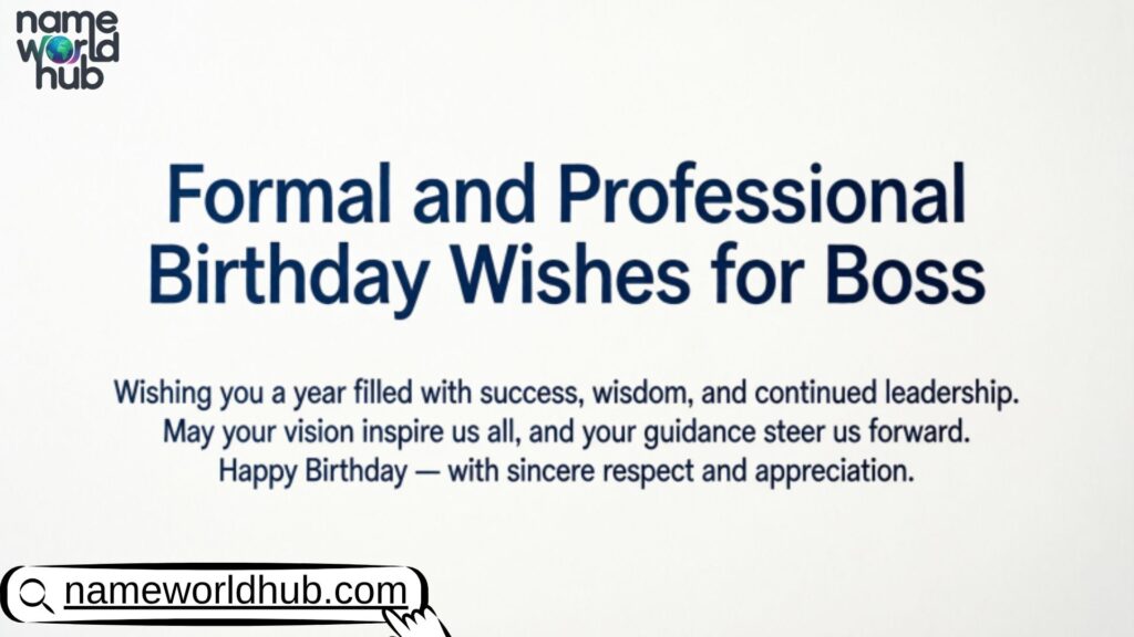 Formal and Professional Birthday Wishes for Boss