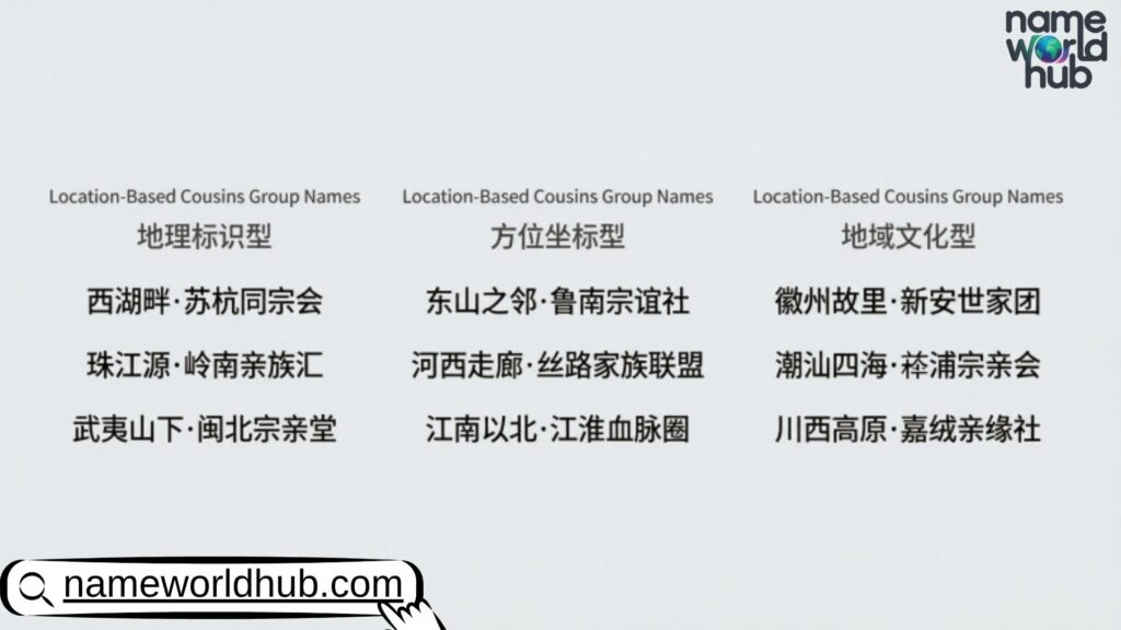 Location-Based Cousins Group Names