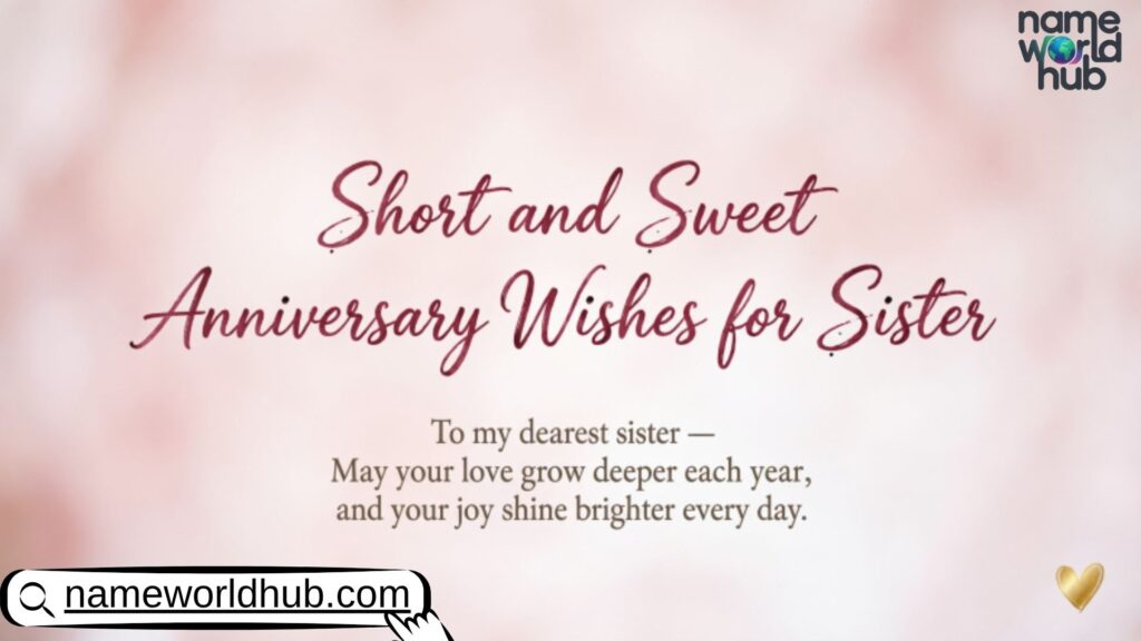 Short and Sweet Anniversary Wishes for Sister