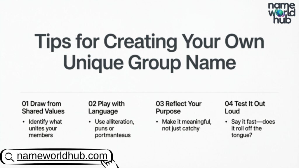 Tips for Creating Your Own Unique Group Name 