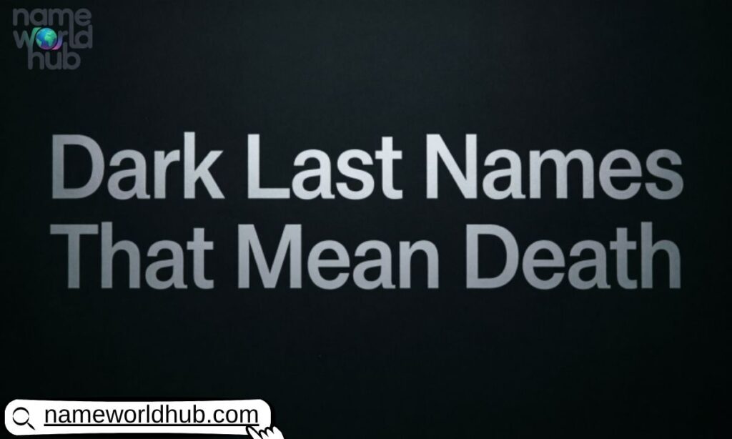 Dark Last Names That Mean Death