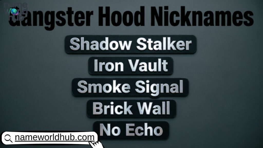 Gangster Hood Nicknames