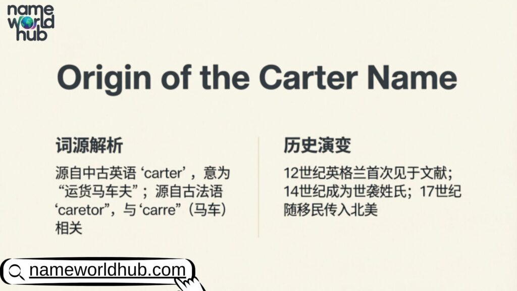 Origin of the Carter Name