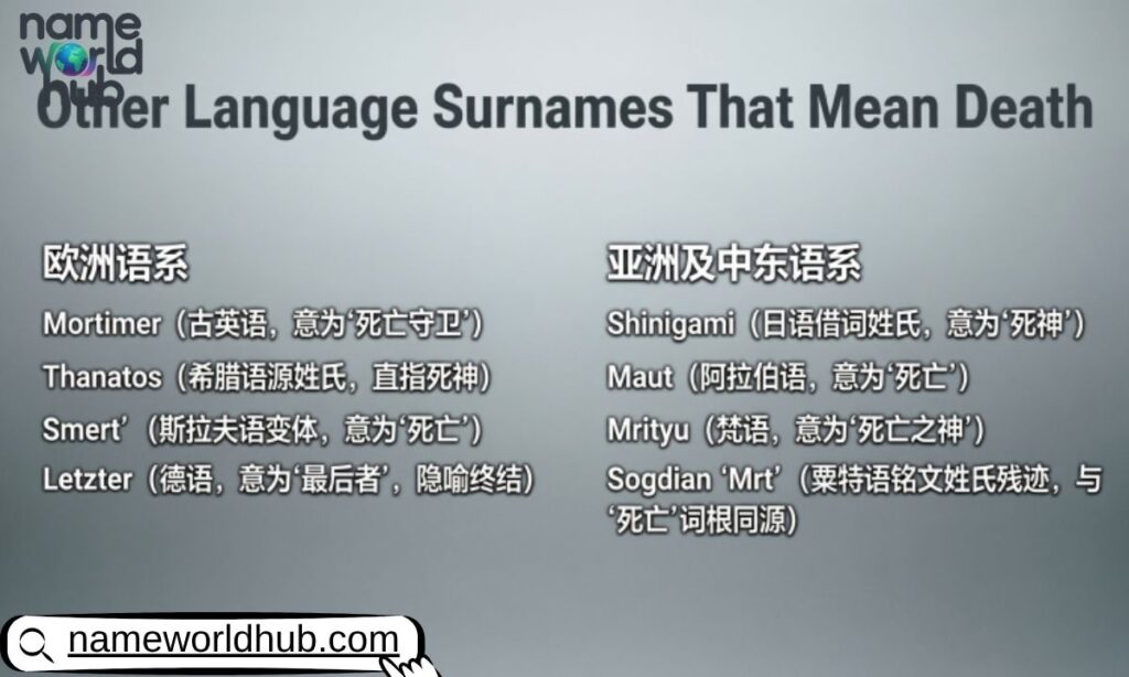 Other Language Surnames That Mean Death