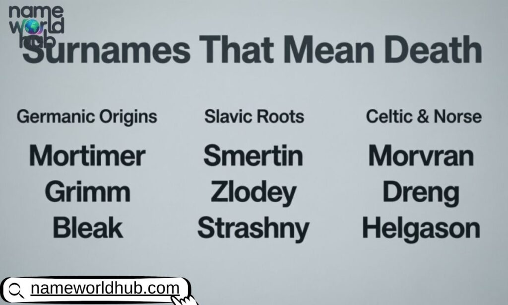 Surnames That Mean Death