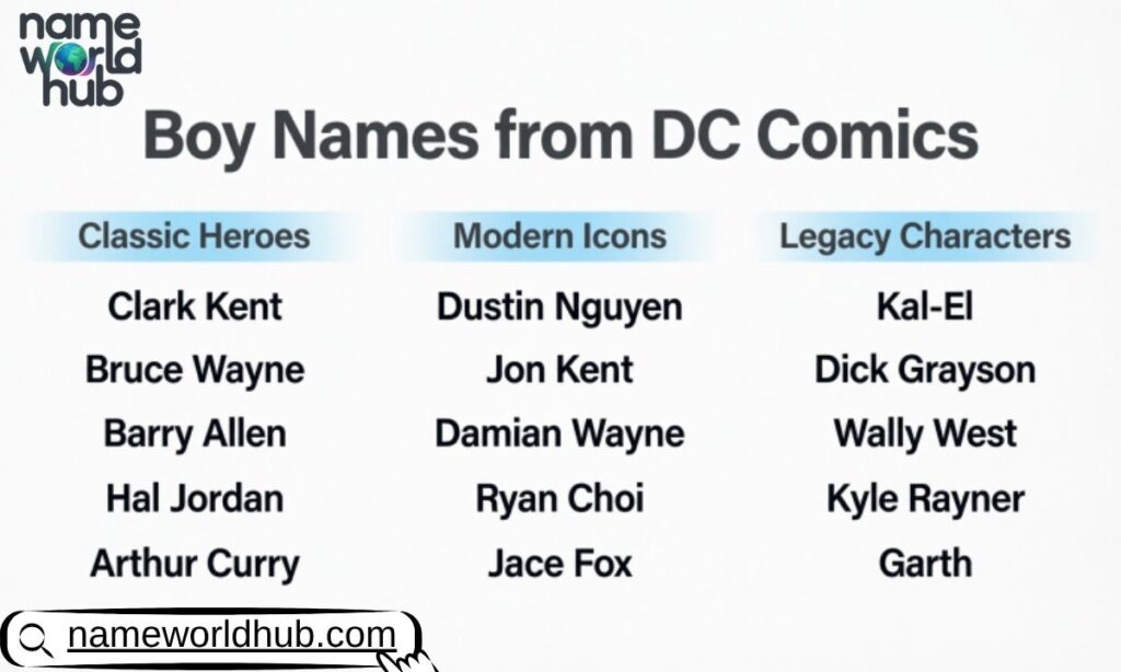 Boy Names from DC Comics