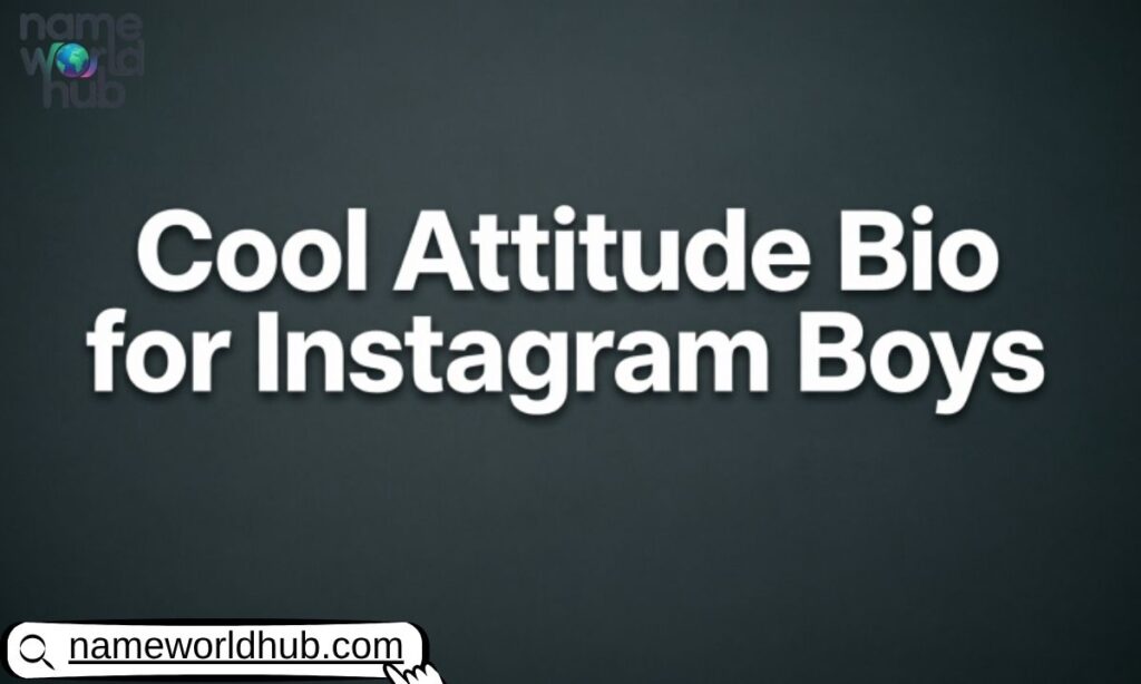 Cool Attitude Bio for Instagram Boys