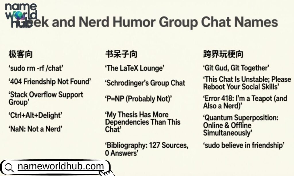 Geek and Nerd Humor Group Chat Names (1)