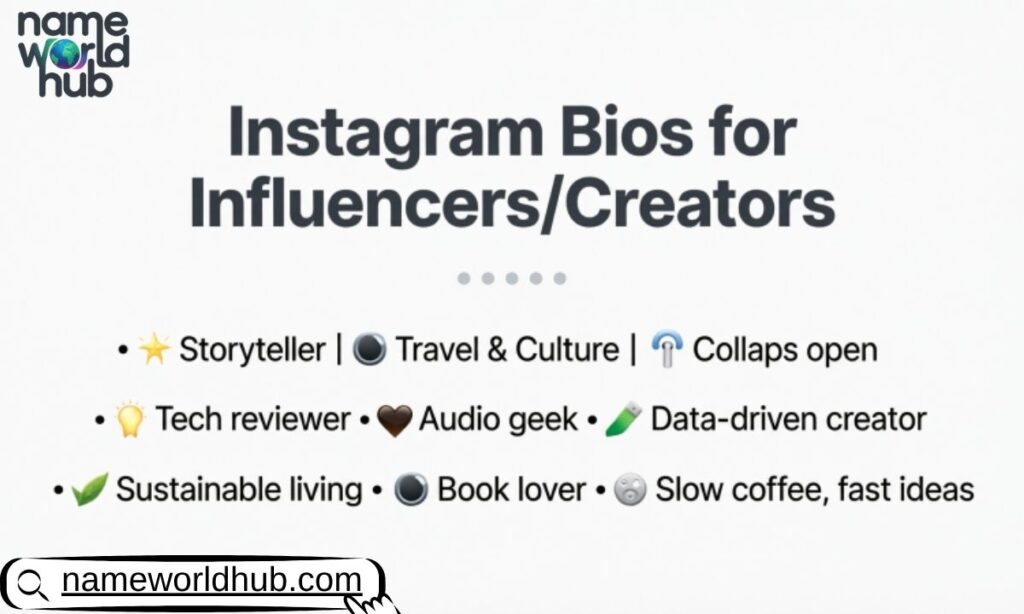 Instagram Bios for InfluencersCreators