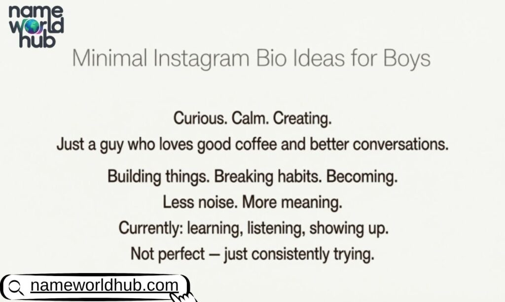 Minimal Instagram Bio Ideas for Boys