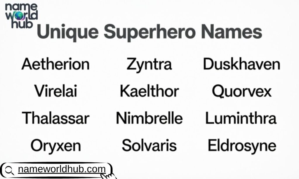 Unique Superhero Names