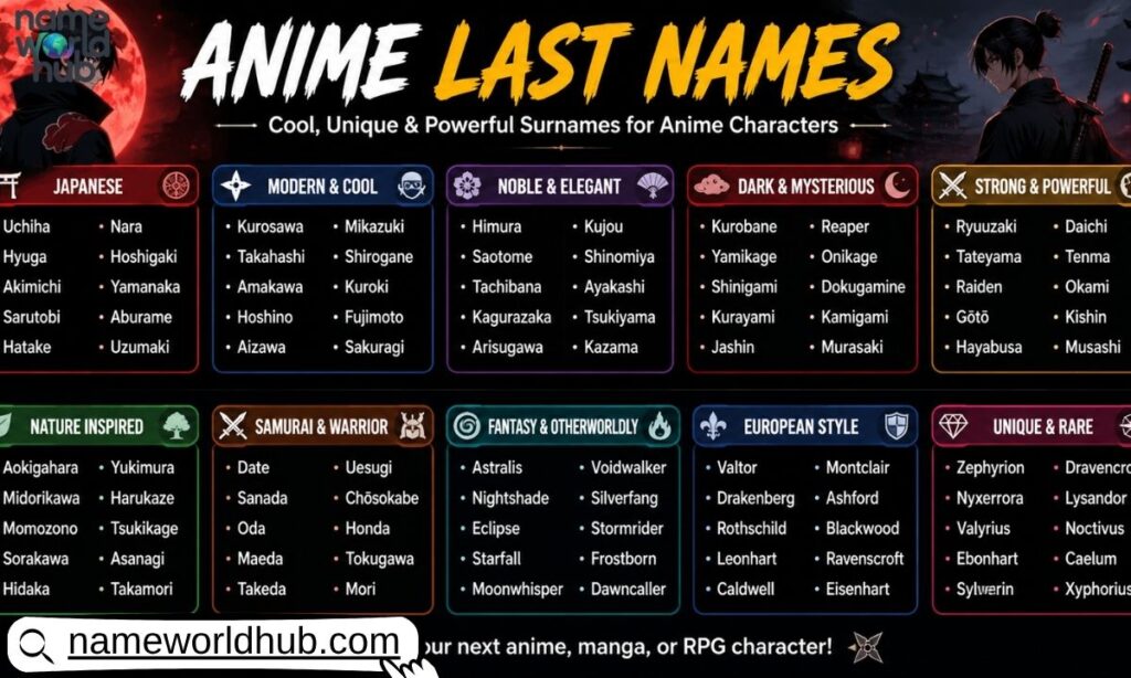 Anime Last Names