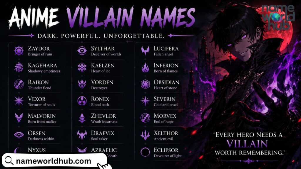 Anime Villain Names
