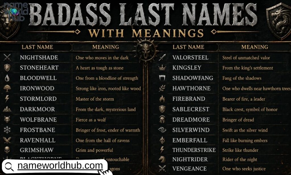 Badass Last Names with Meanings