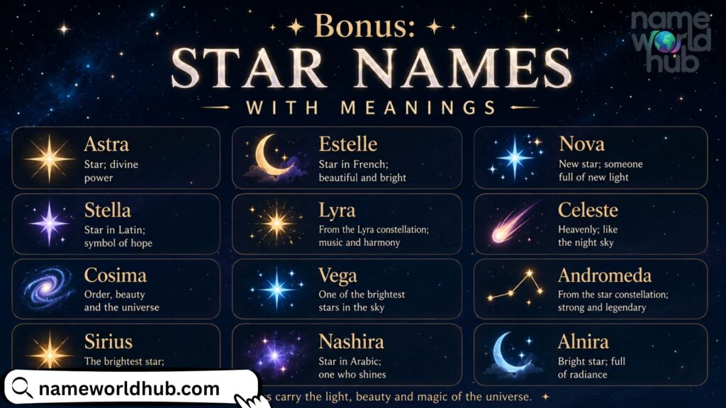 Bonus Star Names with Meanings