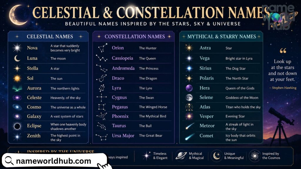 Celestial & Constellation Names