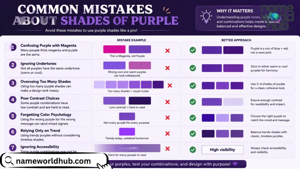 Common Mistakes About Shades of Purple