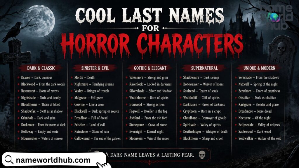 Cool Last Names for Horror Characters