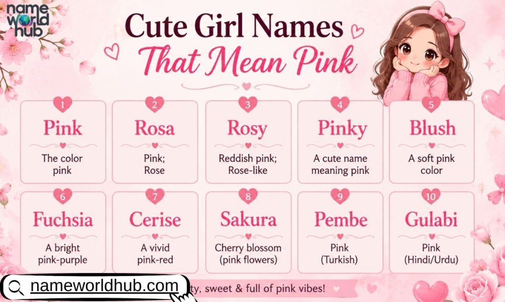 Cute Girl Names That Mean Pink