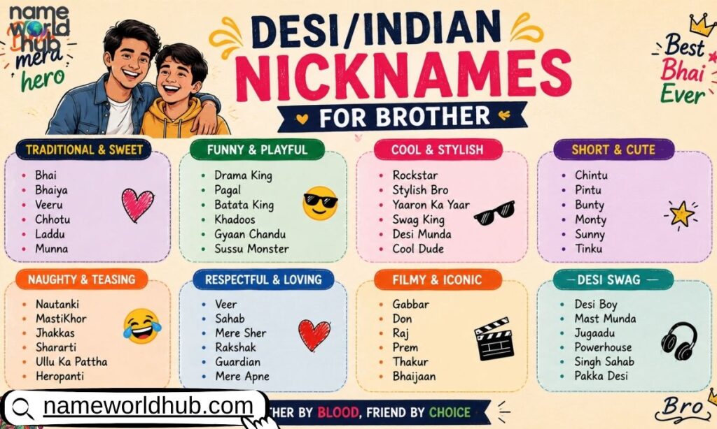 Desi Indian Nicknames for Brother