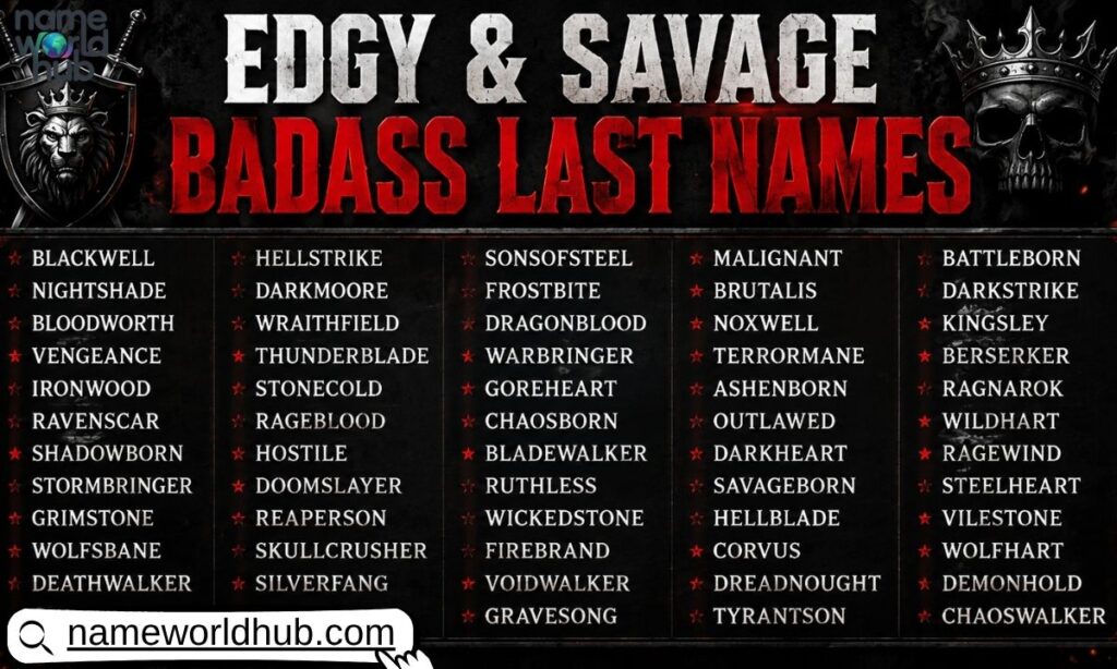 Edgy & Savage Badass Last Names