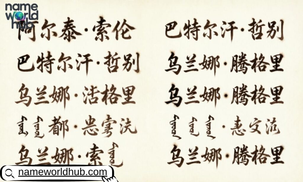 Fantasy Mongolian Names