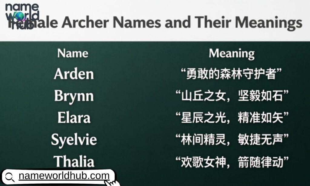 Female Archer Names and Their Meanings