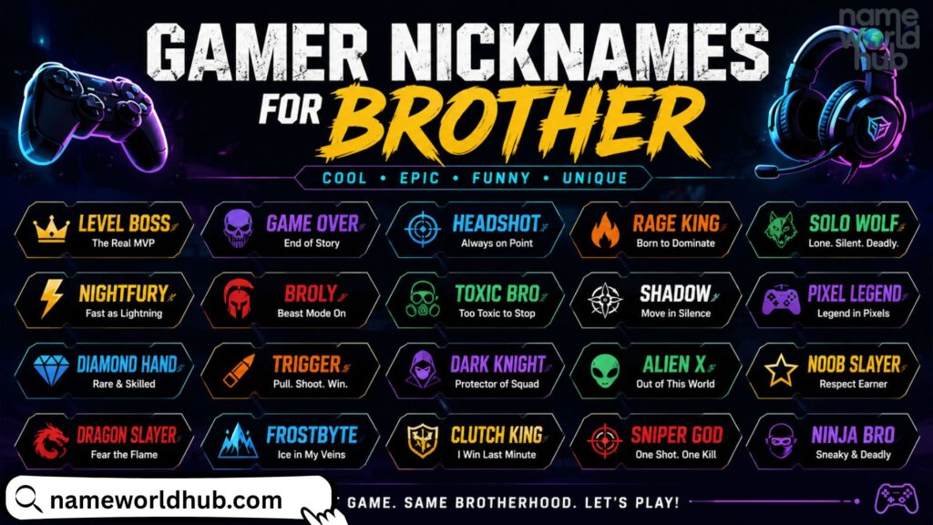 Gamer Nicknames for Brother