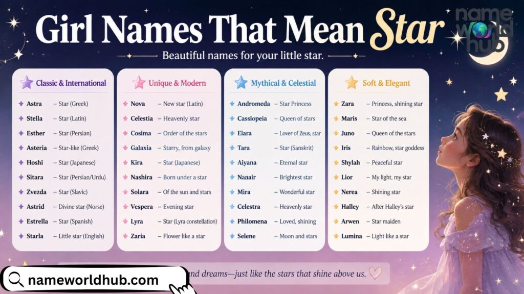 Girl Names That Mean Star