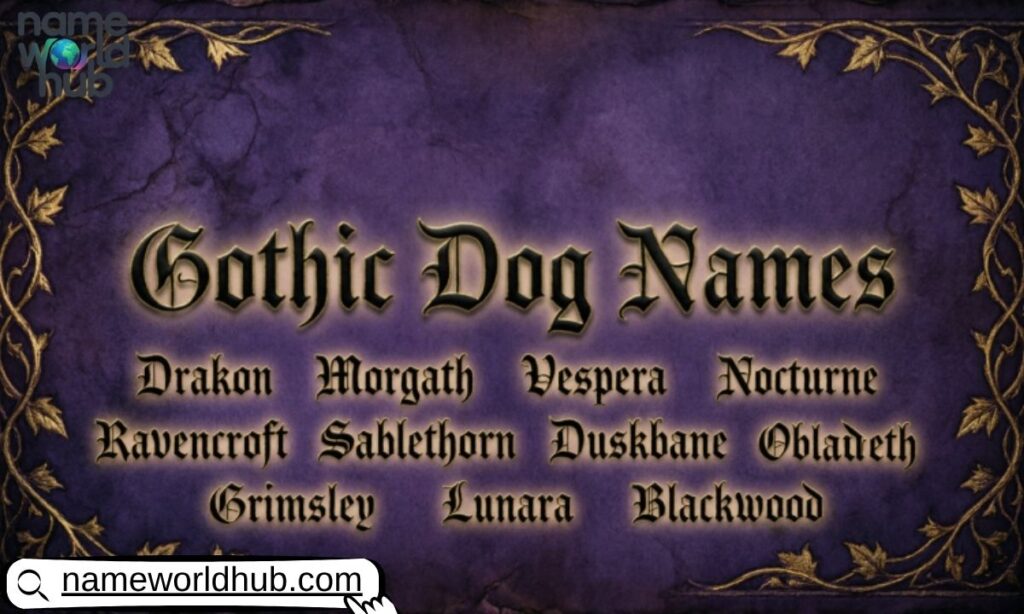 Gothic Dog Names