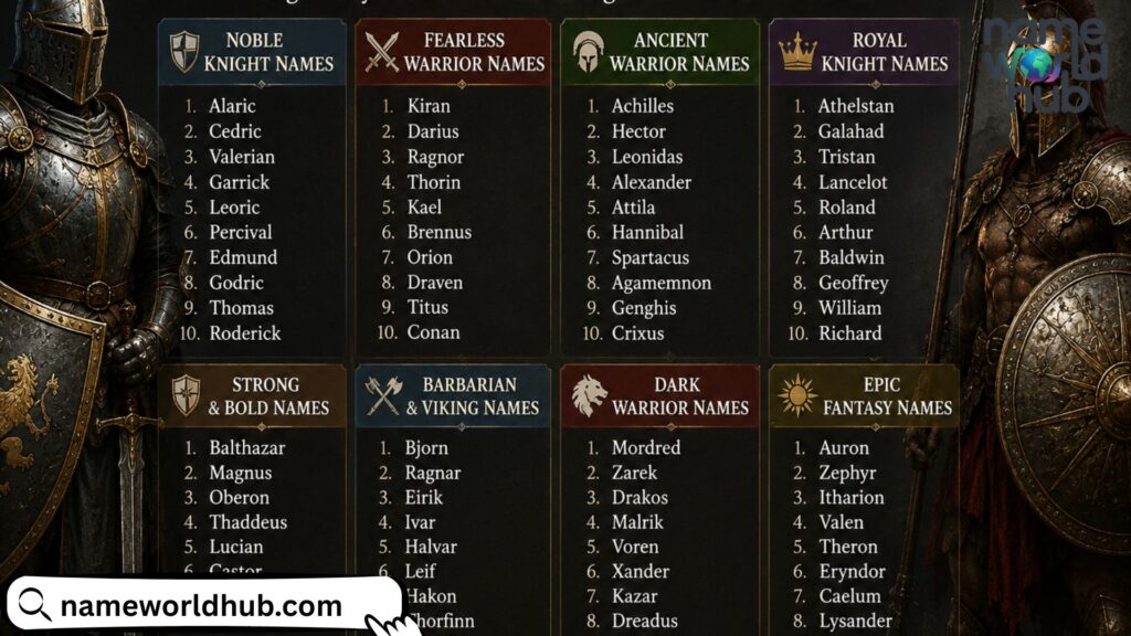 Knight & Warrior Names