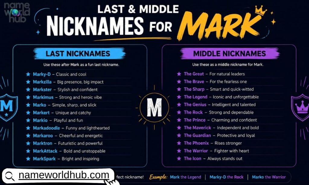 Last & Middle Nicknames for Mark