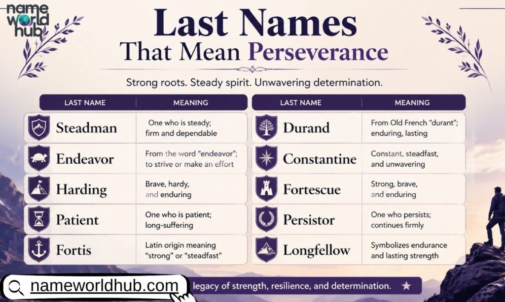 Last Names That Mean Perseverance