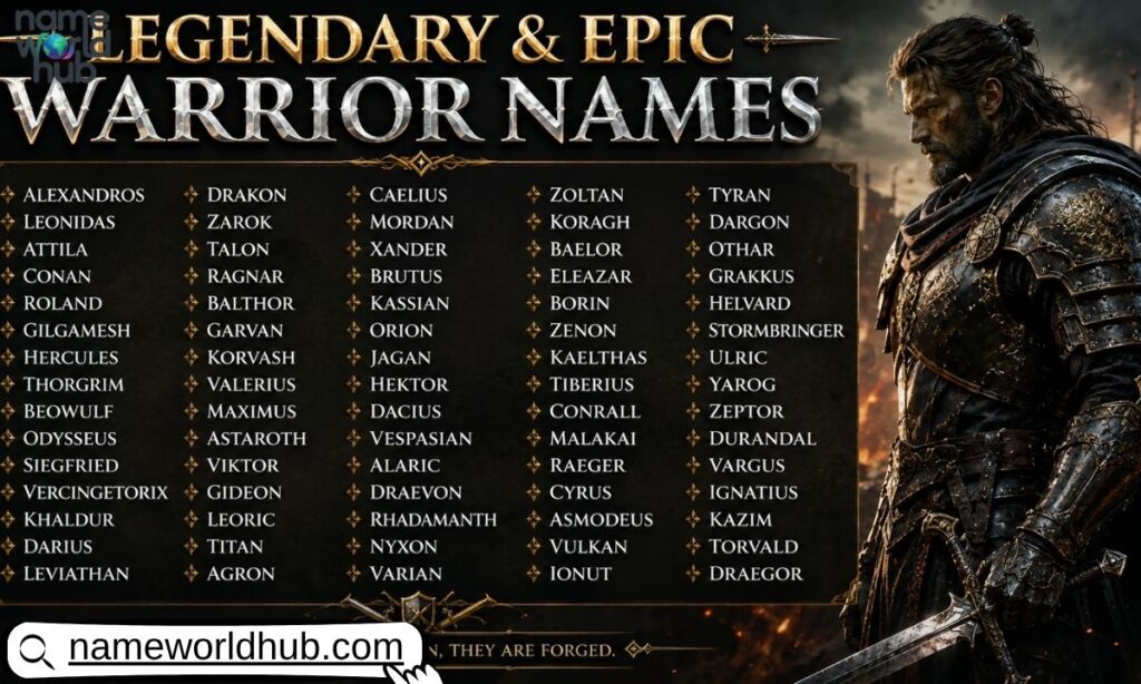 Legendary & Epic Warrior Names
