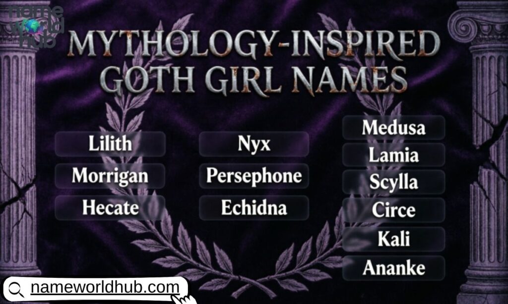 Mythology-Inspired Goth Girl Names