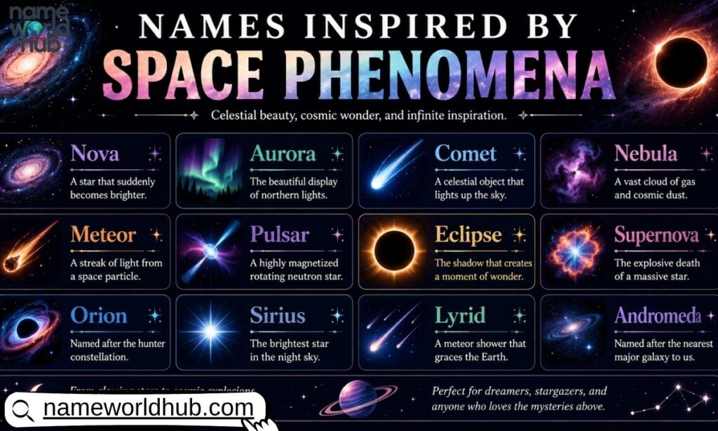 Names Inspired by Space Phenomena