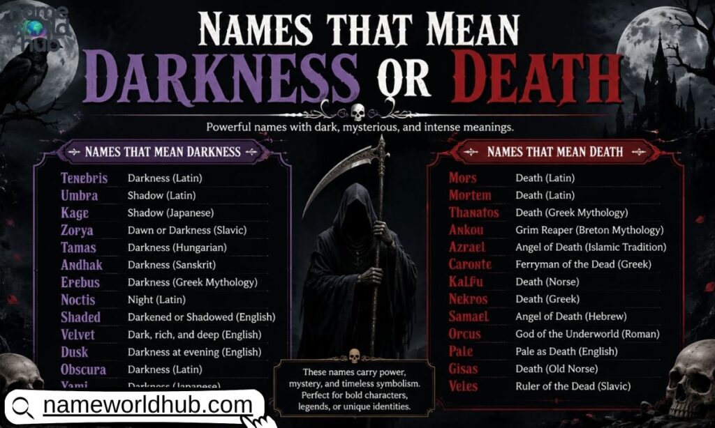Names That Mean Darkness or Death
