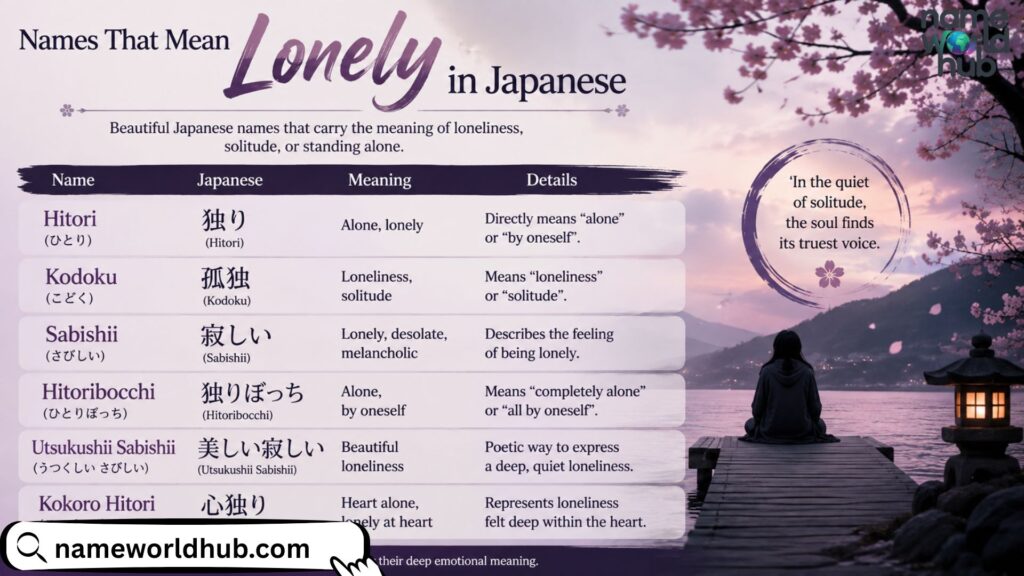 Names That Mean Lonely in Japanese