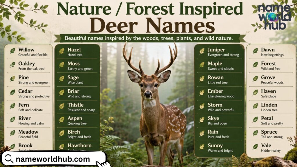 Nature Forest Inspired Deer Names