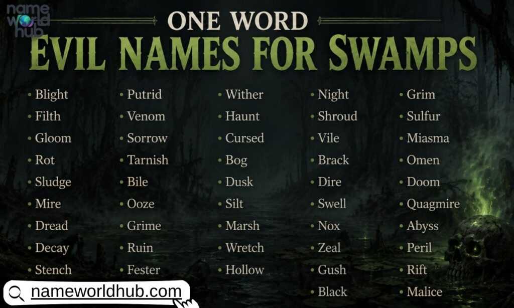 One Word Evil Names For Swamps