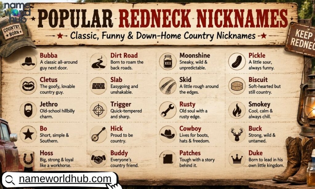 Popular Redneck Nicknames