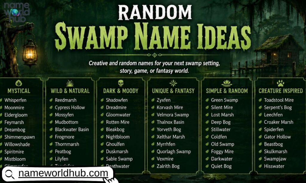 Random Swamp Name Ideas