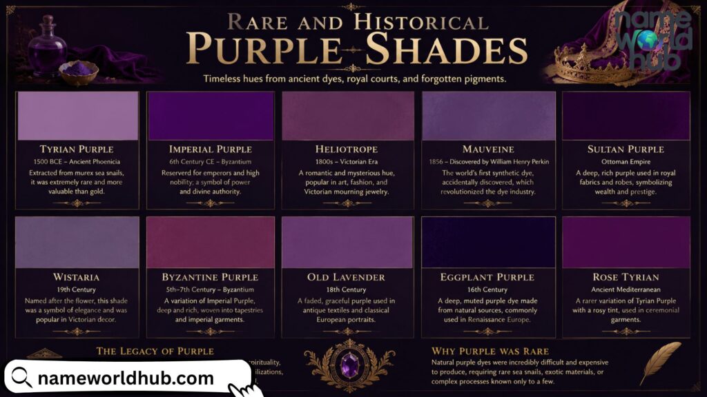 Rare and Historical Purple Shades