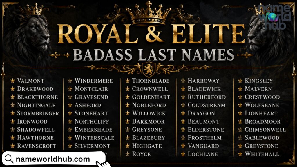 Royal & Elite Badass Last Names
