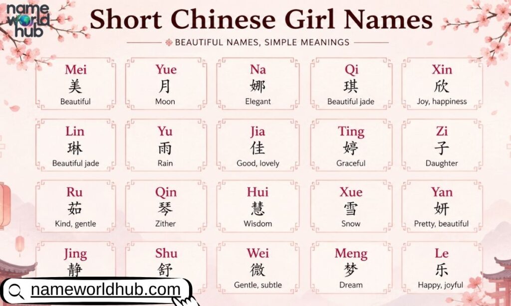 Short Chinese Girl Names