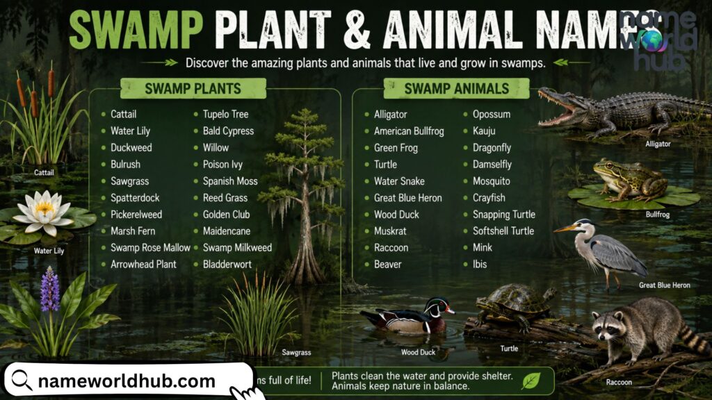 Swamp Plant & Animal Names